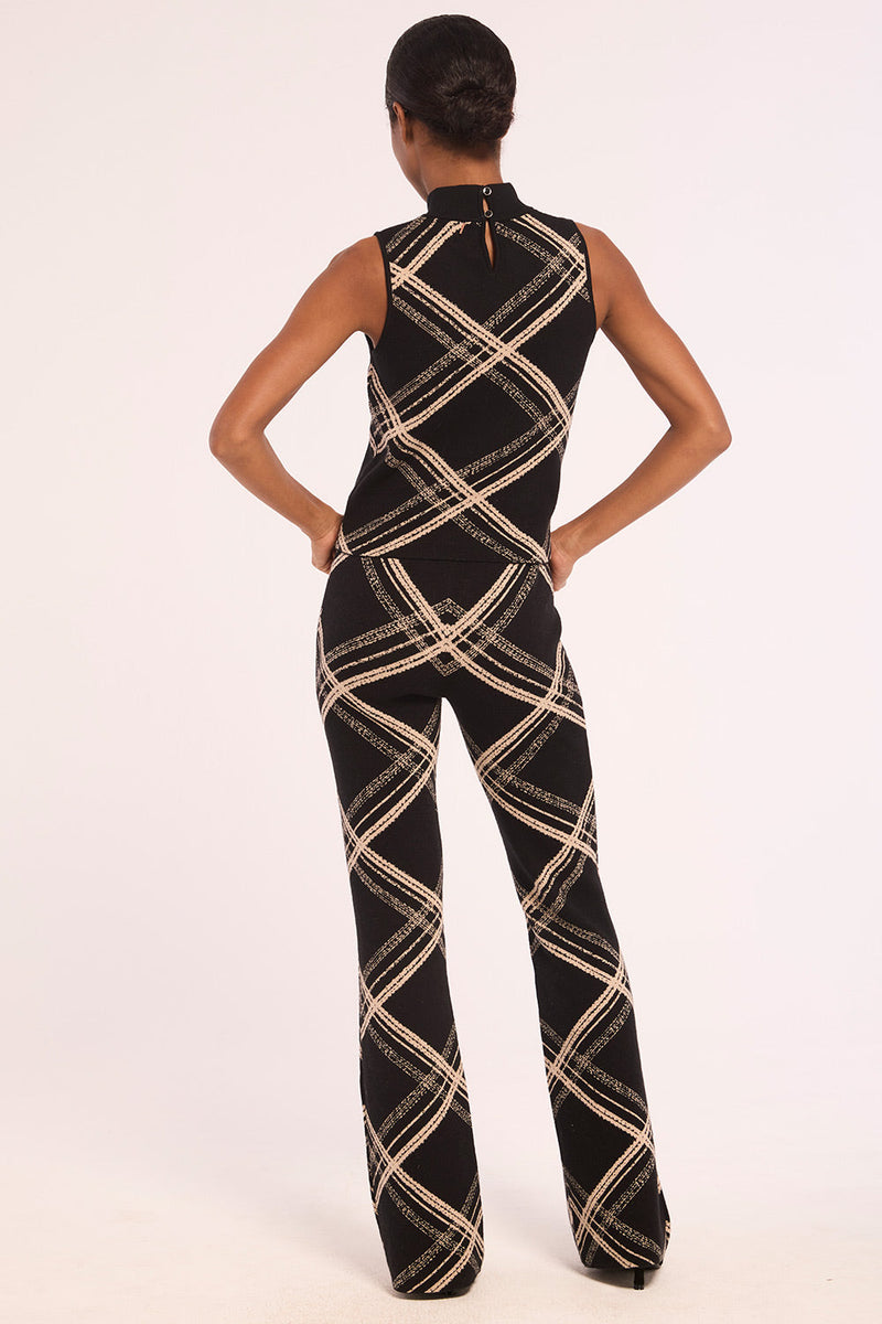 Nell Top in Plaid on model, back