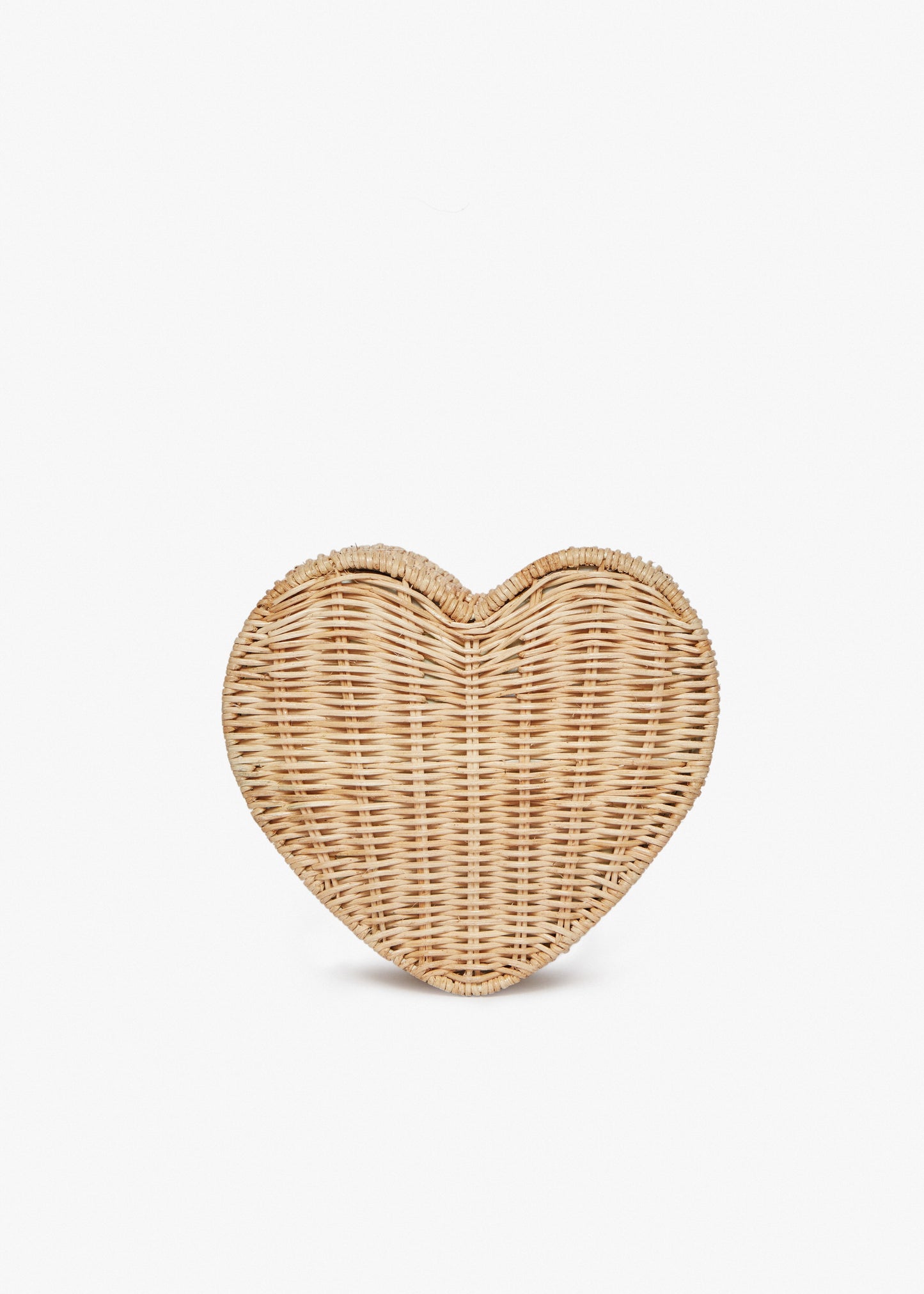Sisal Heart Wicker Straw Clutch Bag
