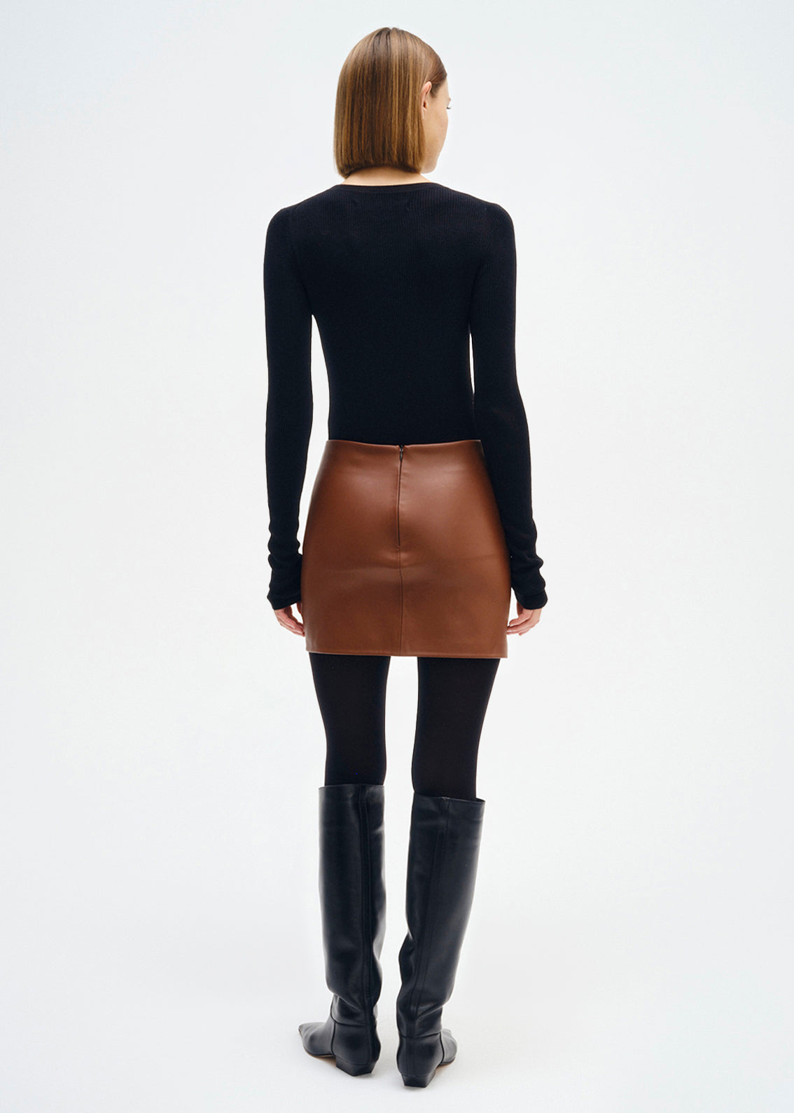 Enza Costa - Leather Mini Skirt - Nutshell