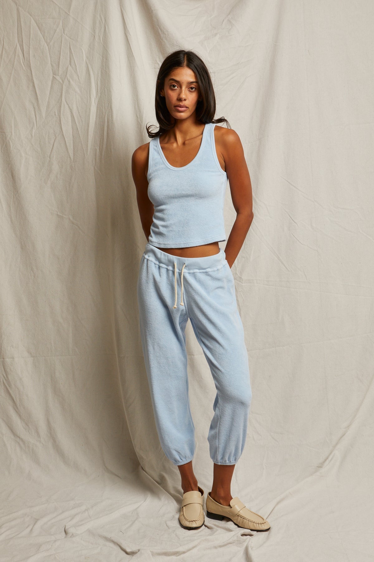 PerfectWhiteTee - Gogo Loop Terry Jogger - Sky Blue