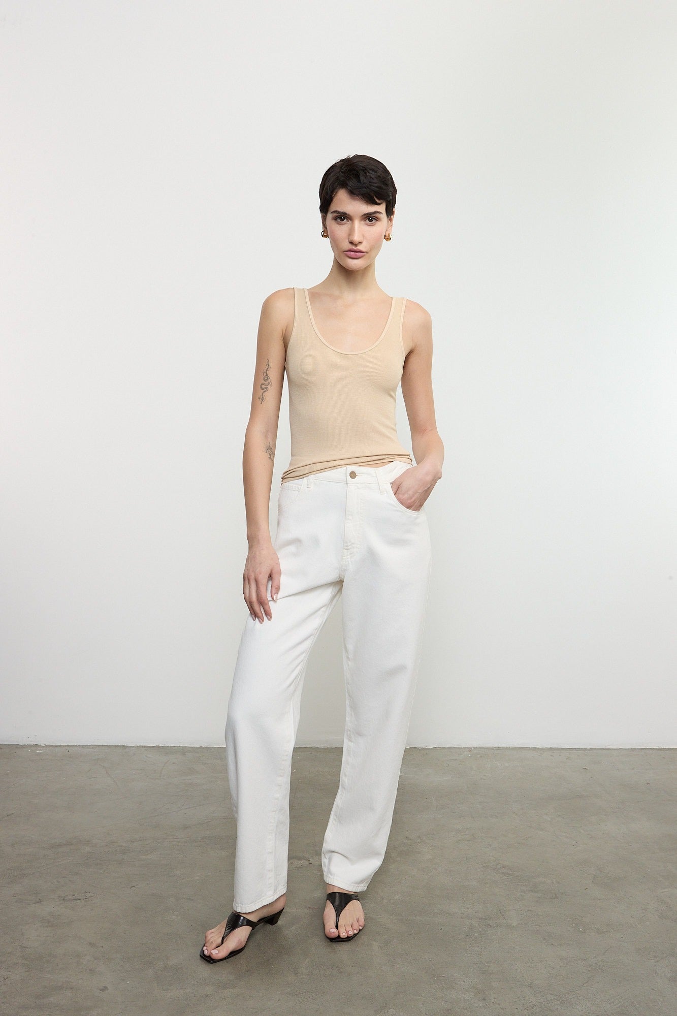 Enza Costa - Stretch Silk Knit Tank - Sand