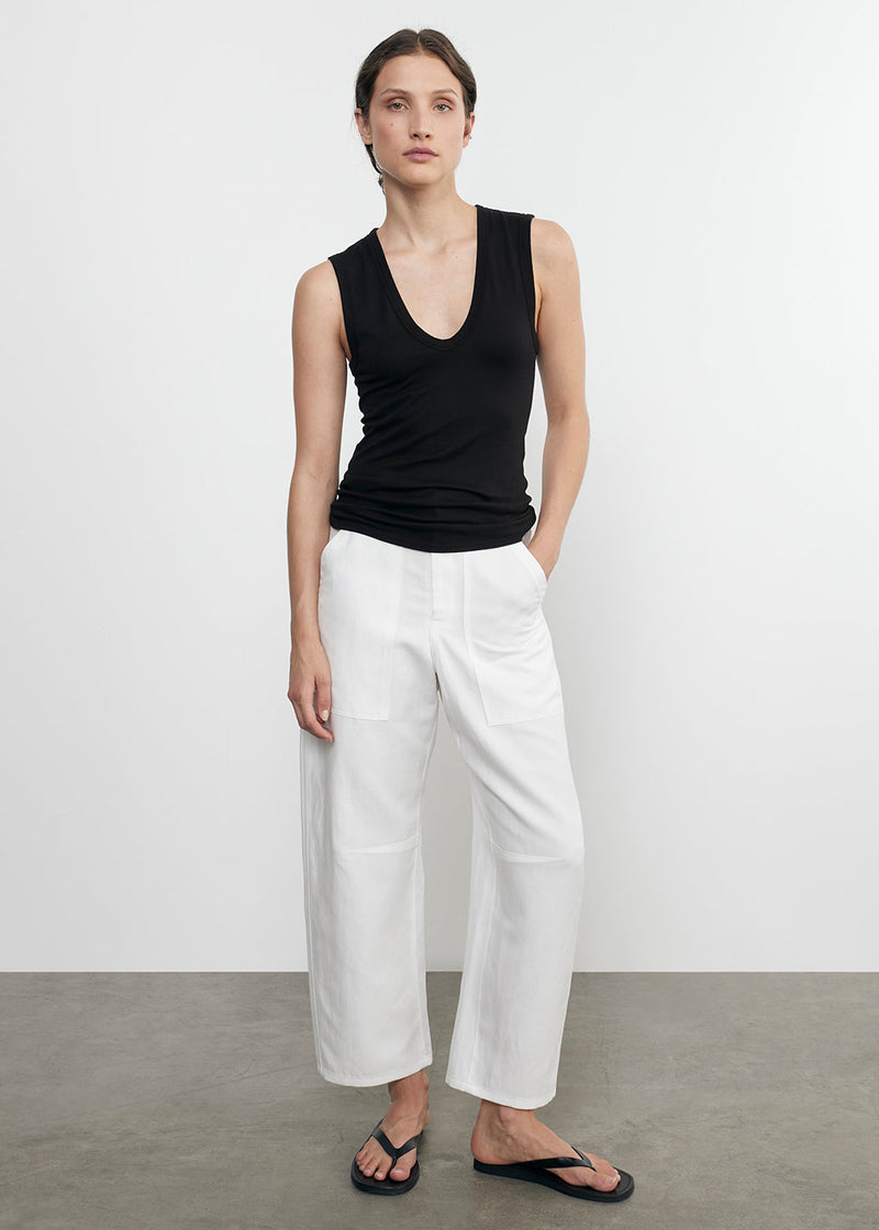 Enza Costa - Twill Work Pant - Off White