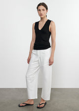 Enza Costa - Twill Work Pant - Off White