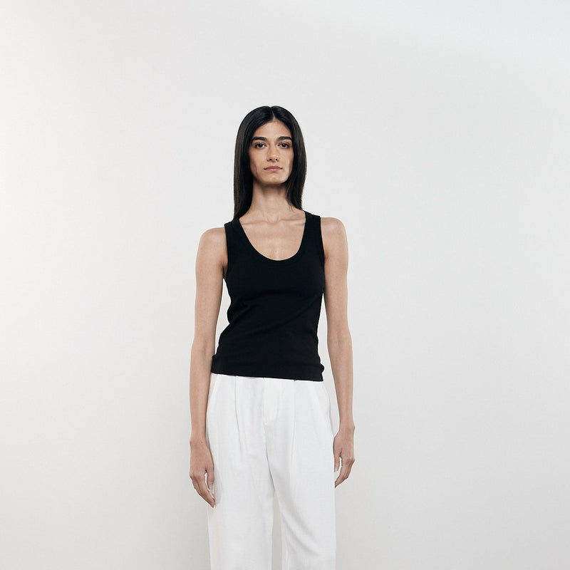 Enza Costa - Supima Bold Tank - Black