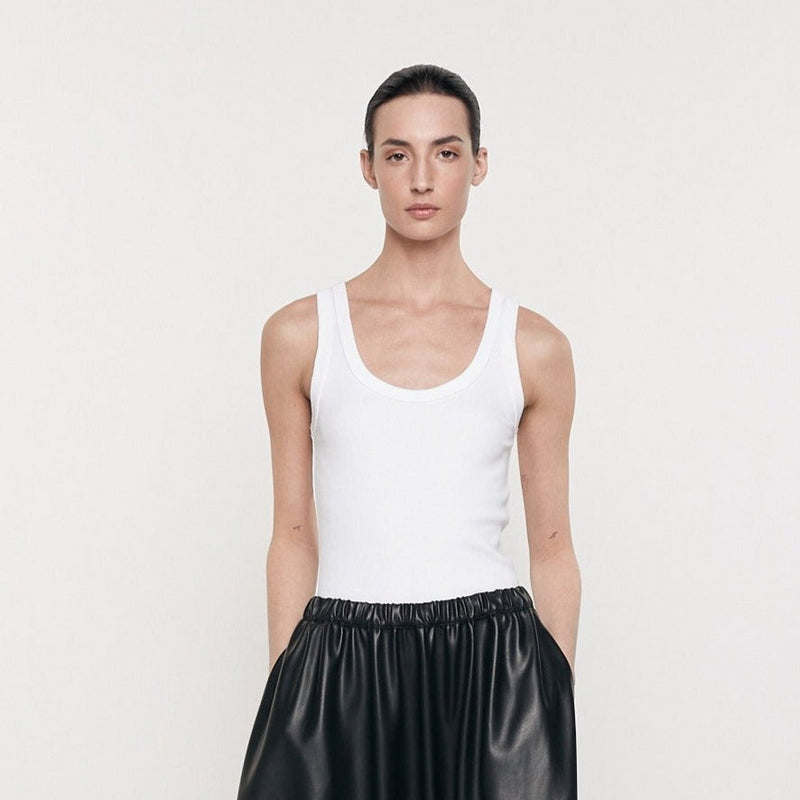 Enza Costa - Supima Bold Tank - White