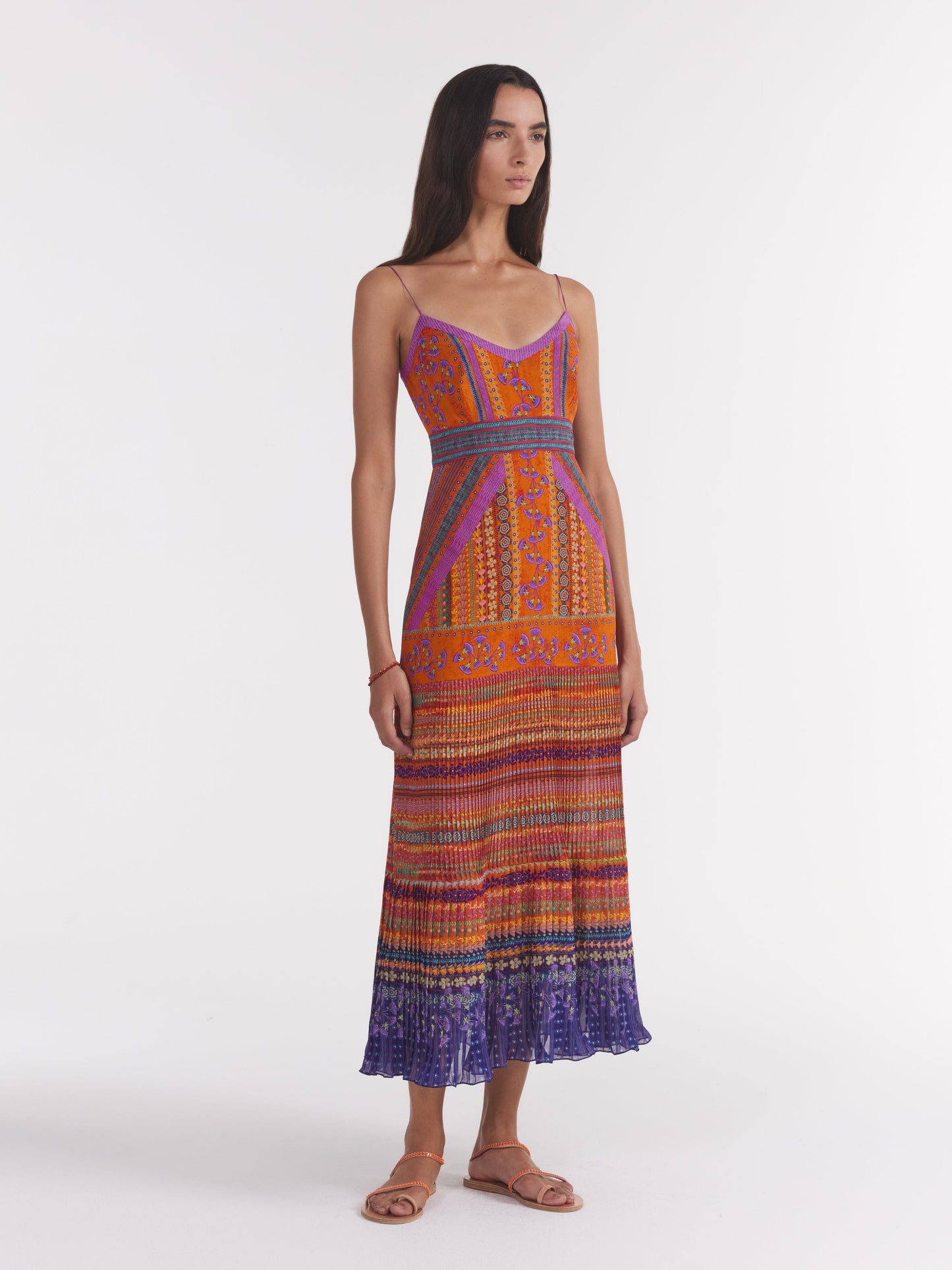 Saloni - Veronica B Dress in Papyrus Stripe