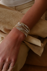 2MM Yellow Gold Filled Bracelet with 3MM Sterling Silver