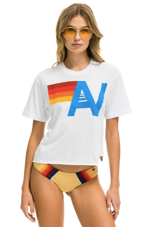 Aviator Nation - Logo Boyfriend Tee - White