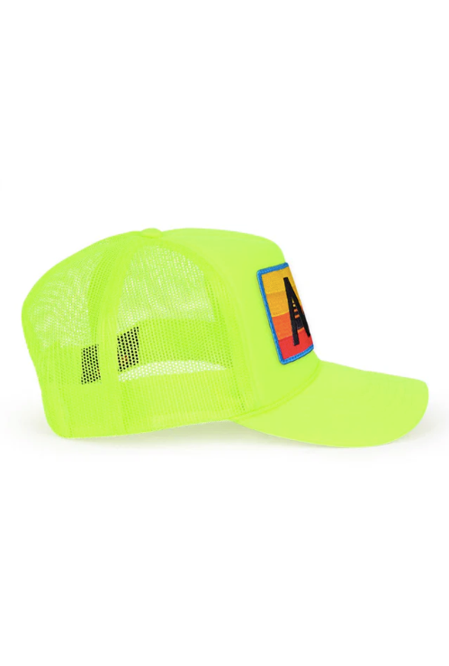 Aviator Nation - Logo Rainbow Vintage Trucker Hat - Neon Yellow
