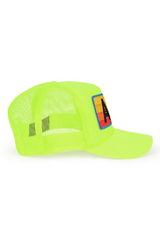 Aviator Nation - Logo Rainbow Vintage Trucker Hat - Neon Yellow