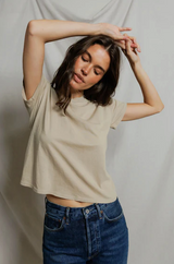 PerfectWhiteTee - Harley Cotton Boxy Crewneck Tee - Driftwood