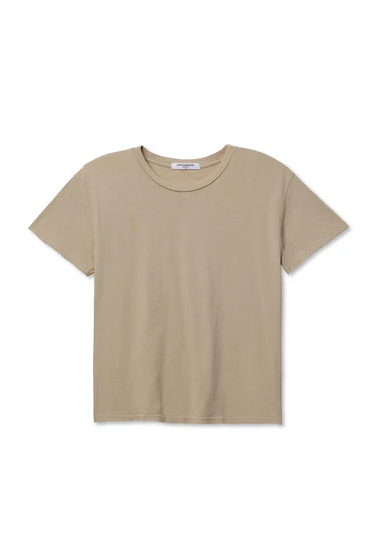 PerfectWhiteTee - Harley Cotton Boxy Crewneck Tee - Driftwood