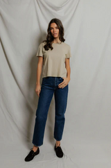 PerfectWhiteTee - Harley Cotton Boxy Crewneck Tee - Driftwood