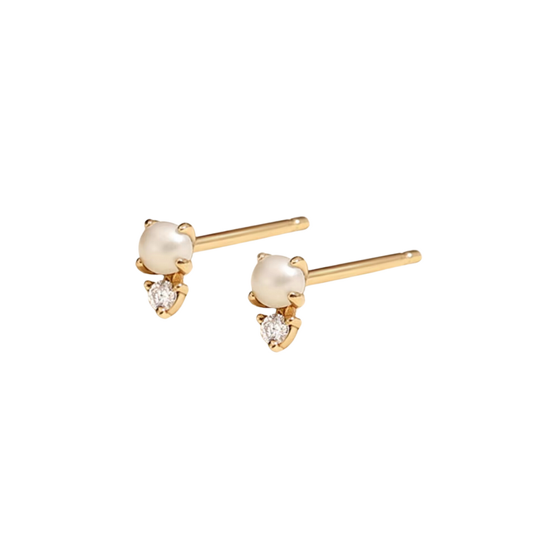 Pearl & Diamond Mini Stud