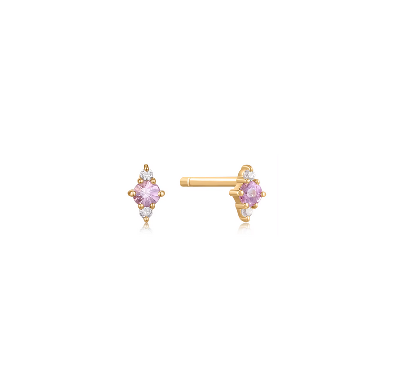 Pink Sapphire Mini Studs