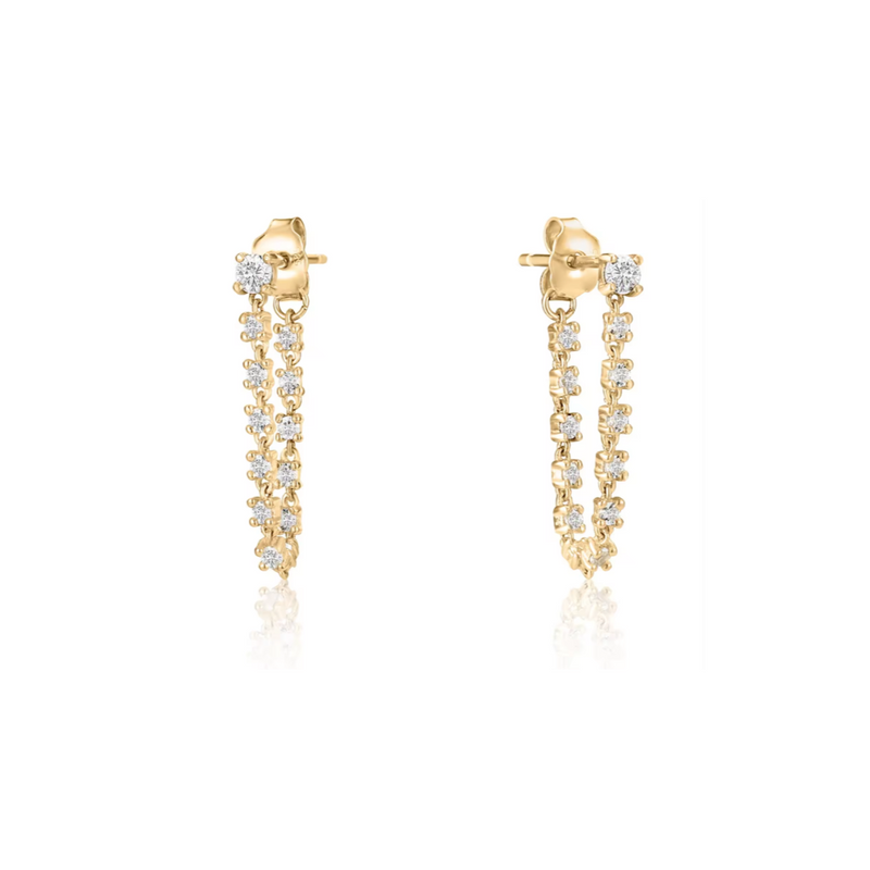 Inside Out Dangle Chain Studs