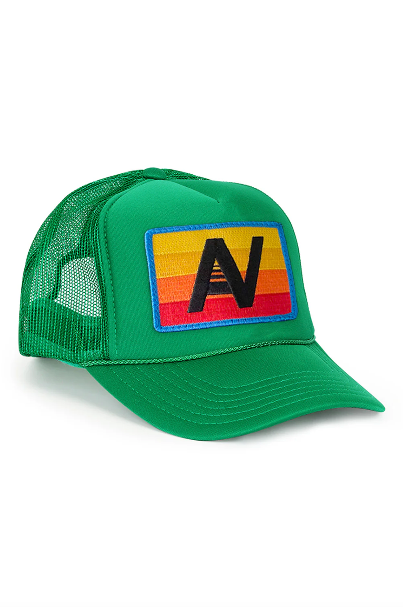 Aviator Nation - Logo Rainbow Vintage Trucker Hat - Kelly Green