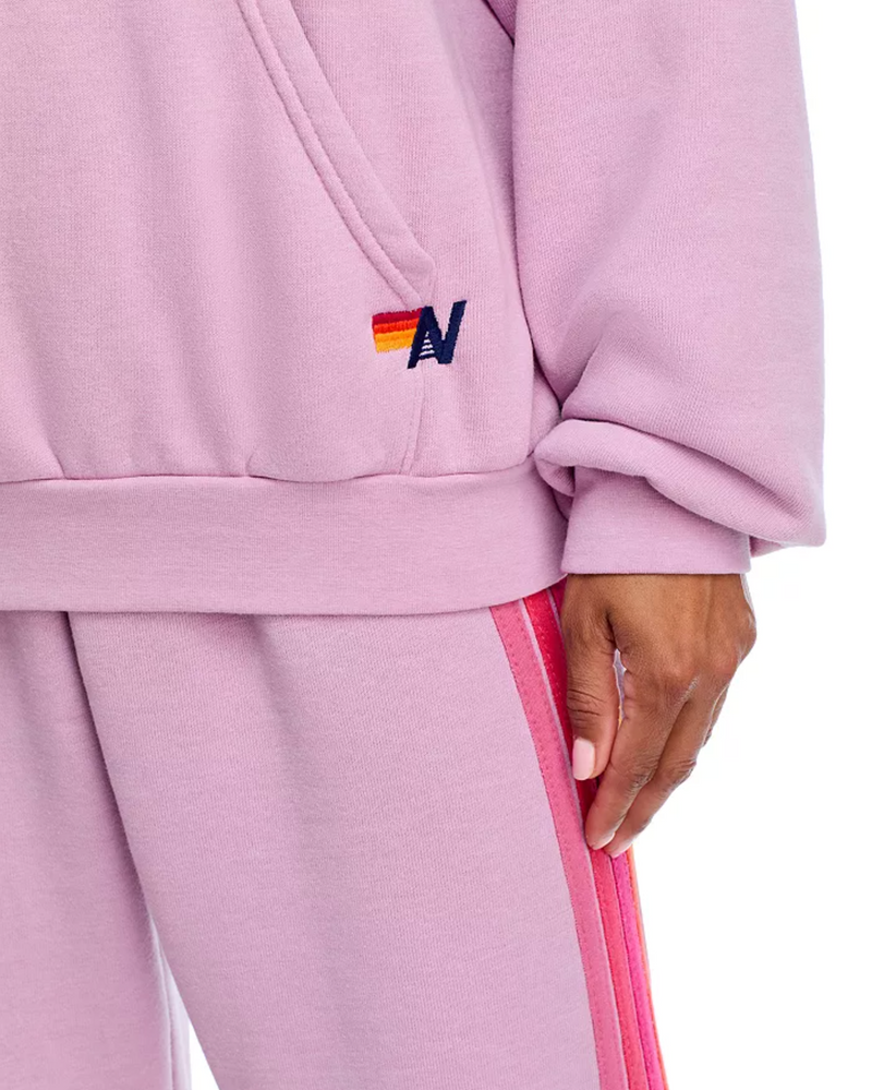 Aviator Nation - Wave Stripe 4 Pullover Hoodie Relaxed - Mauve / Magenta Orange