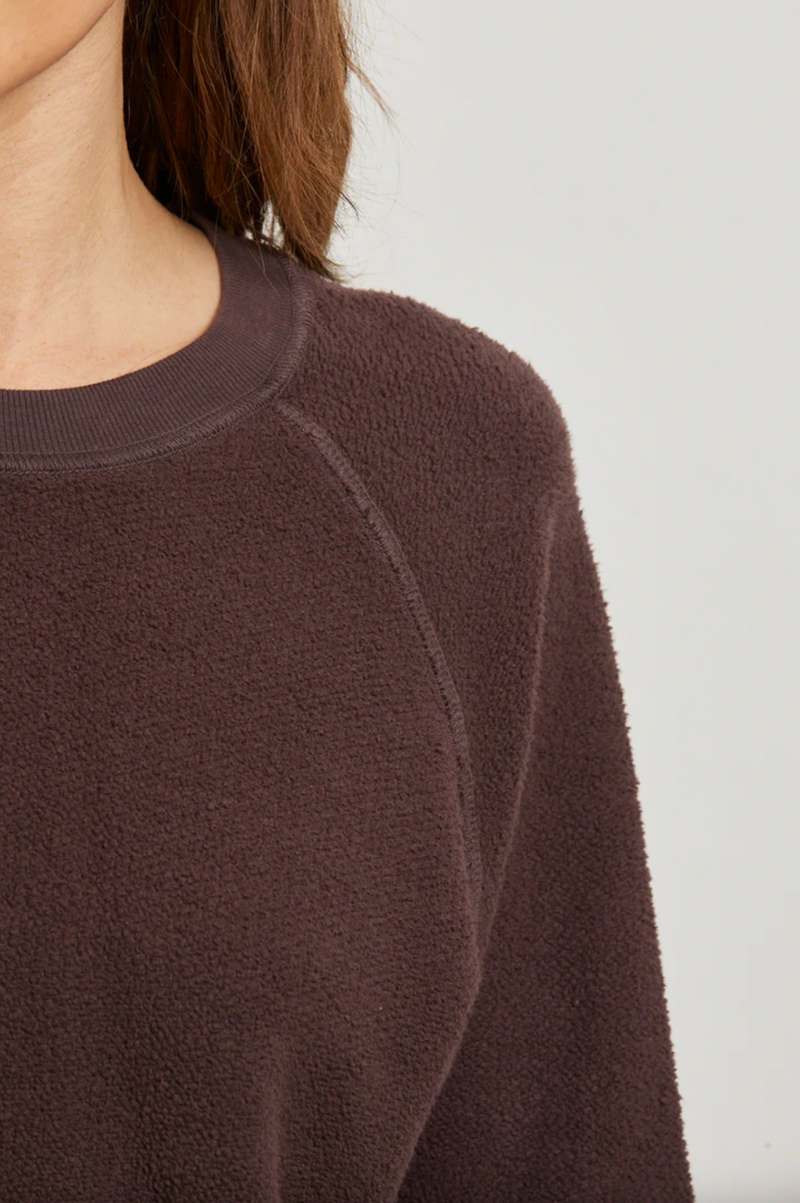 PerfectWhiteTee - Ziggy Reverse Fleece Crew Sweatshirt - Cocoa