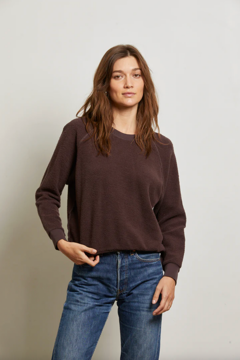 PerfectWhiteTee - Ziggy Reverse Fleece Crew Sweatshirt - Cocoa