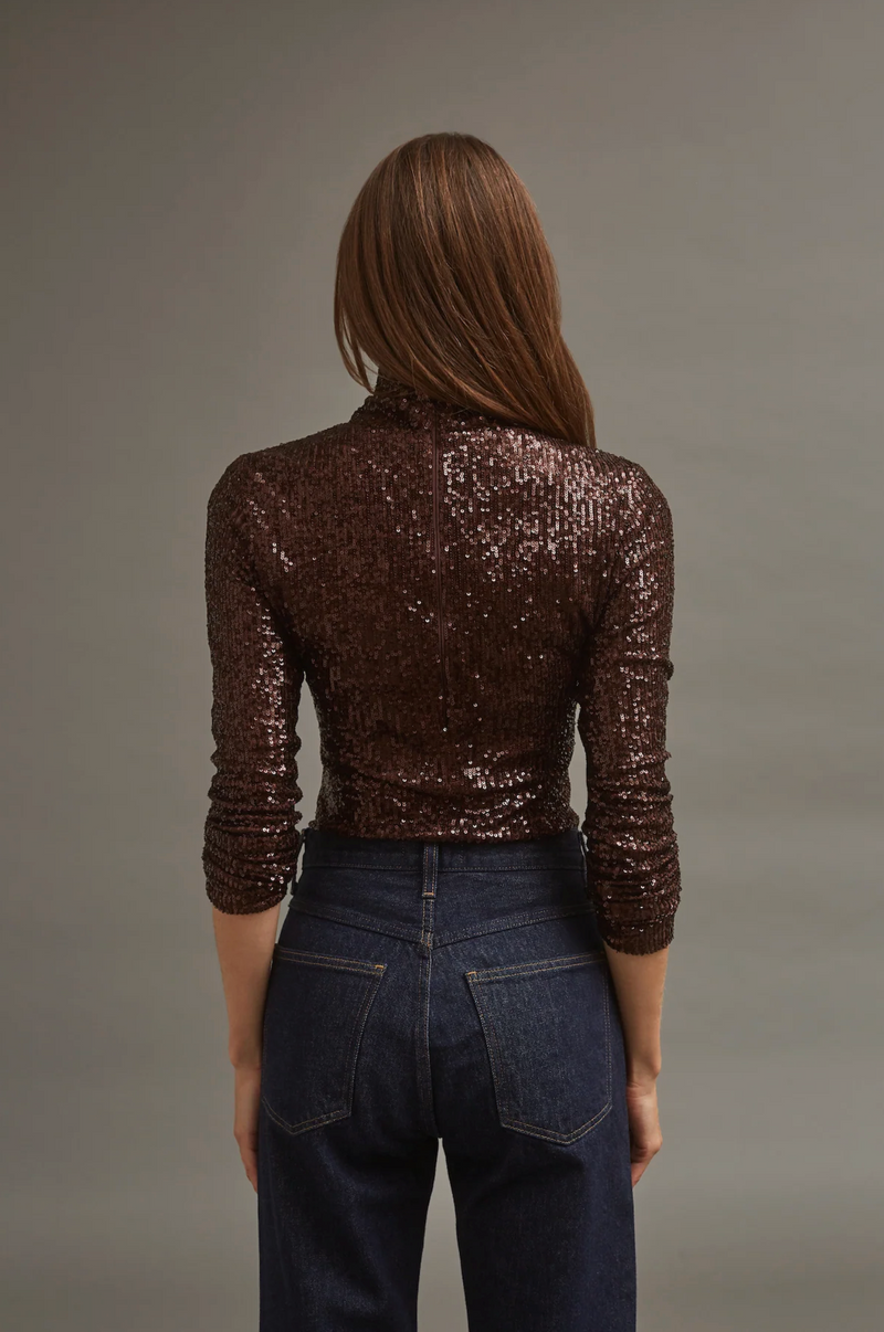 Cara Cara - Piper Top - Brown Sequin