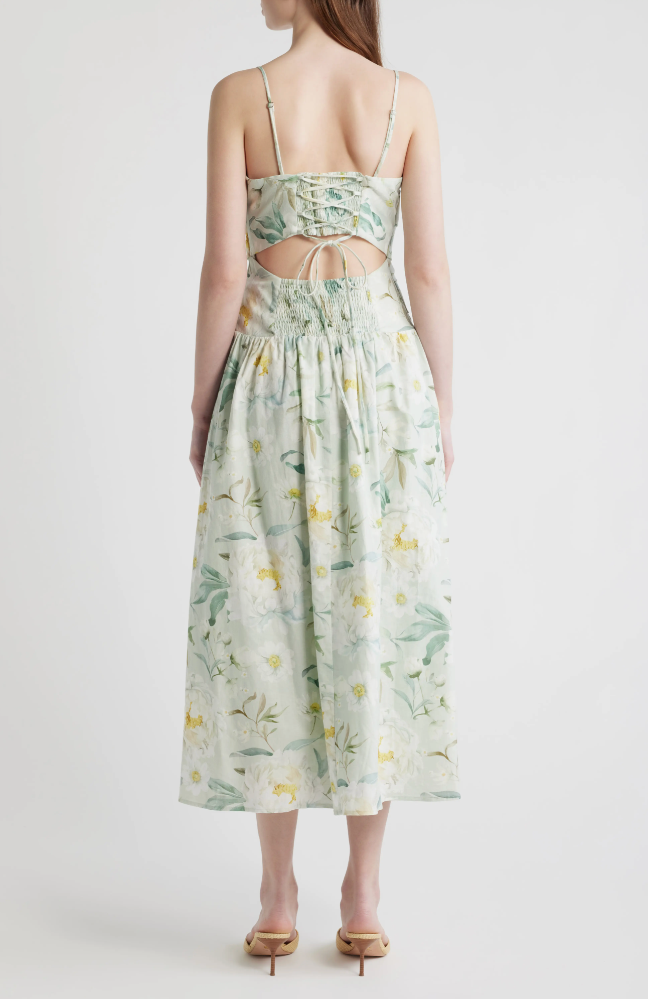 En Saison - Marlowe Midi Dress - Sage White Yellow