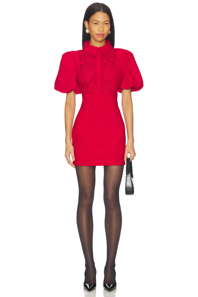 Elliatt - June Puff Sleeve Mini Dress - Red