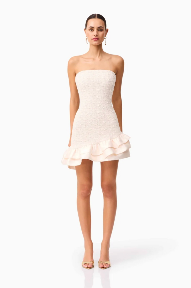 Elliatt - Paloma Asymmetrical Mini Dress - Ivory