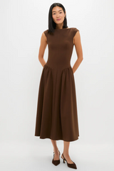 Elliatt - Lysandra A Line Midi Dress - Chocolate