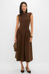 Elliatt - Lysandra A Line Midi Dress - Chocolate