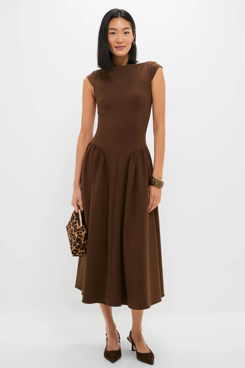 Elliatt - Lysandra A Line Midi Dress - Chocolate