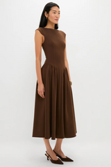 Elliatt - Lysandra A Line Midi Dress - Chocolate