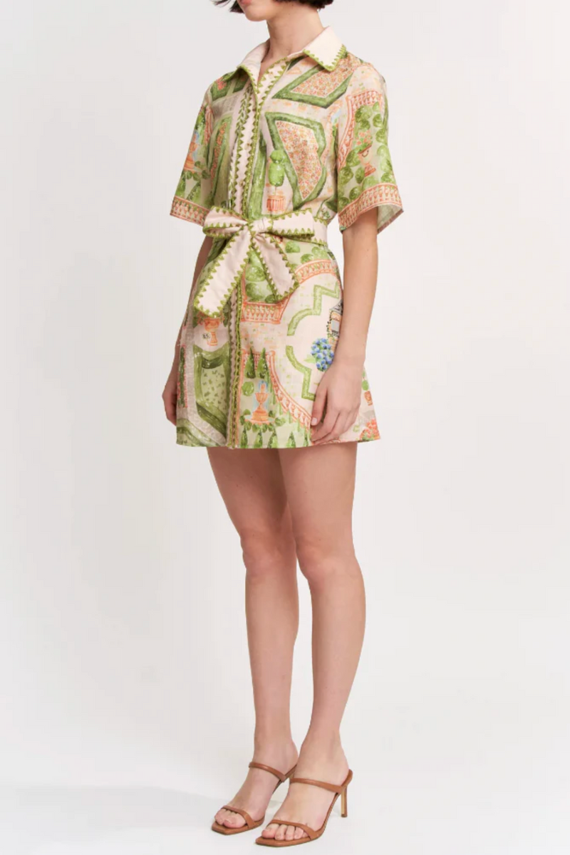 En Saison - Sariyah Shirt Dress - Ivory Olive Multi
