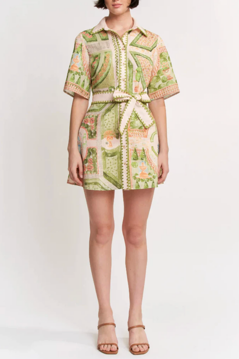 En Saison - Sariyah Shirt Dress - Ivory Olive Multi