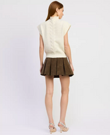 En Saison - Stenson Sweater Vest Top - White Gold
