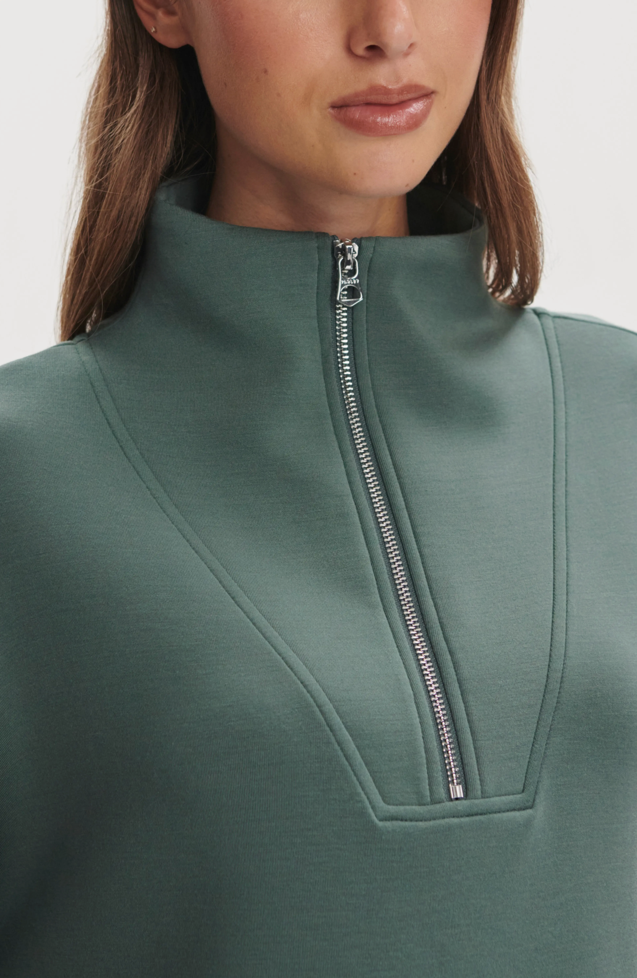 Varley - Hawley Half Zip Sweat - Dark Forest