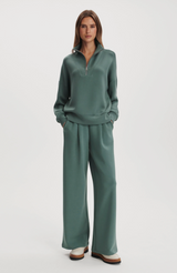 Varley - Hawley Half Zip Sweat - Dark Forest