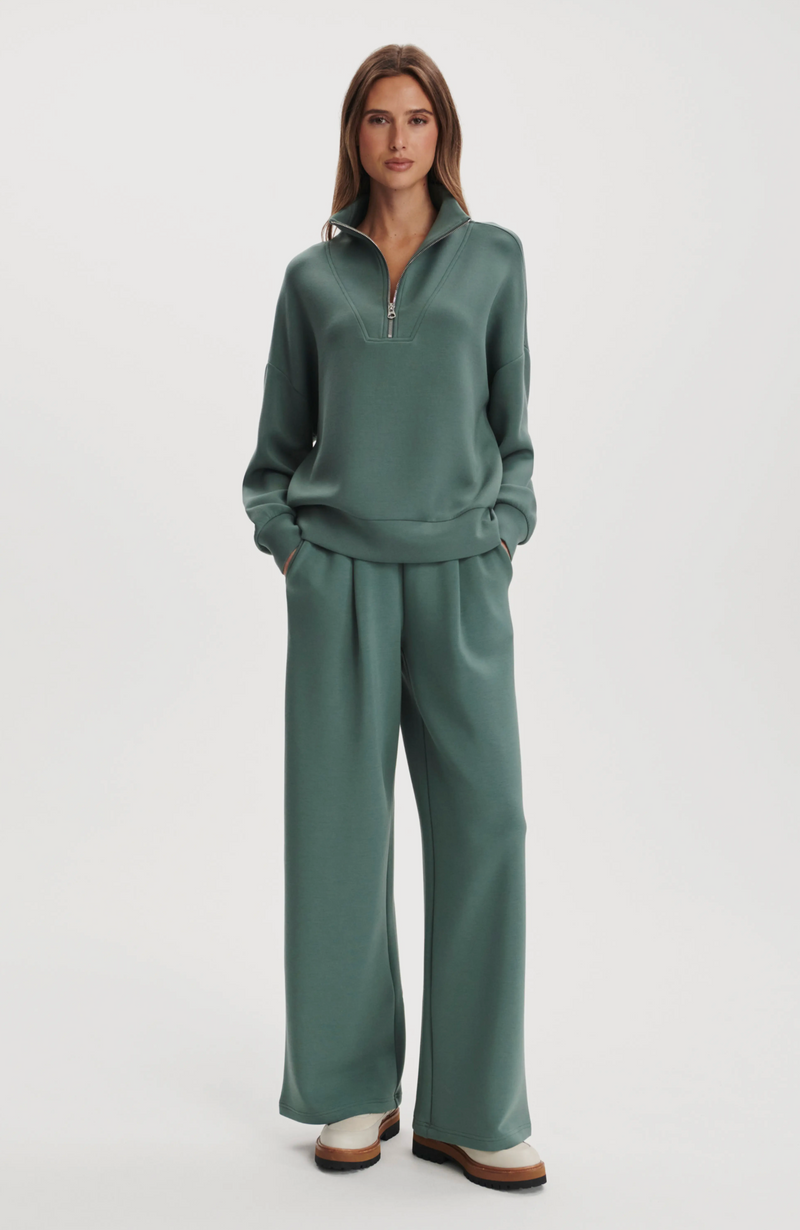 Varley - Hawley Half Zip Sweat - Dark Forest