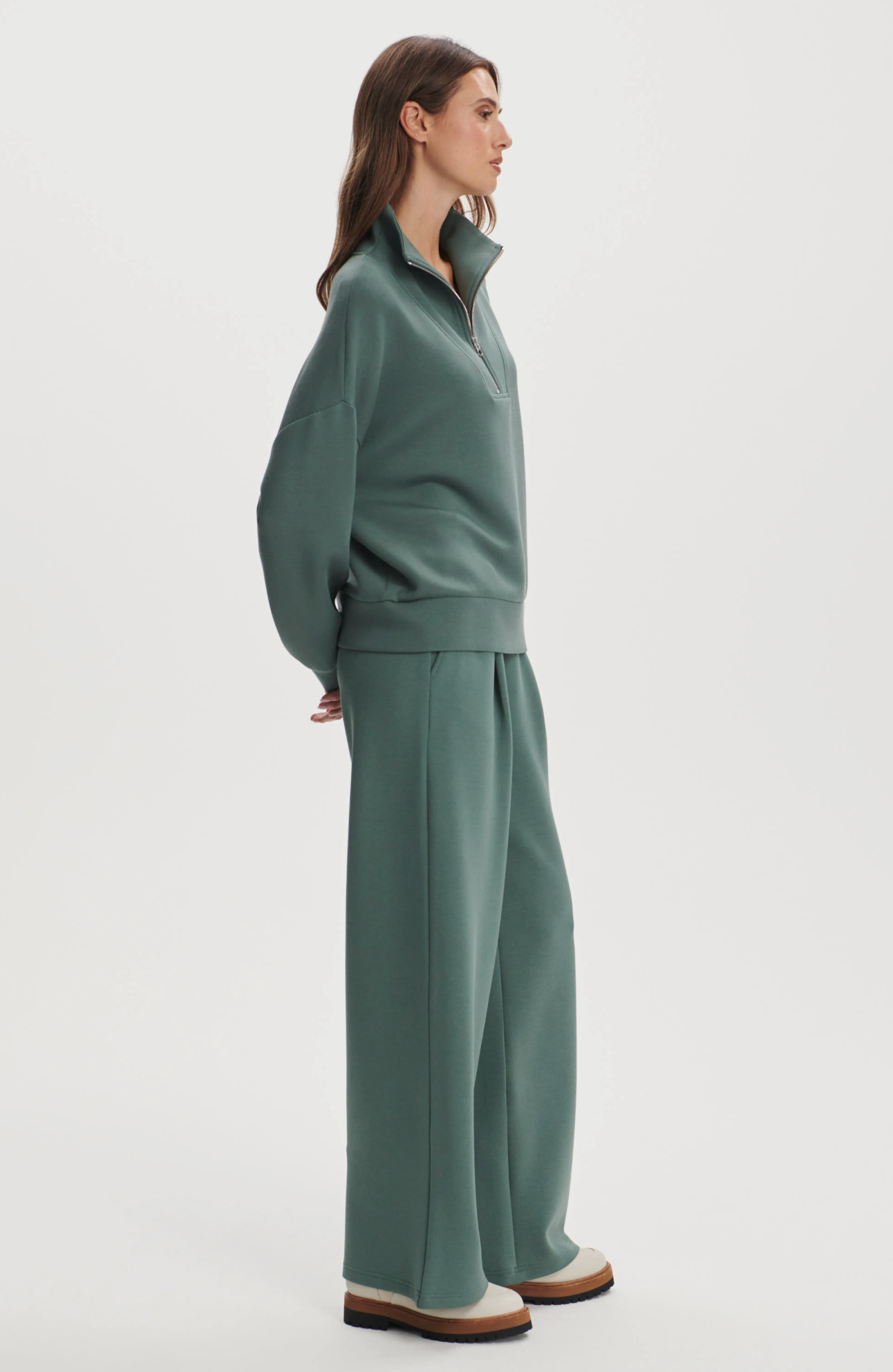 Varley - Hawley Half Zip Sweat - Dark Forest