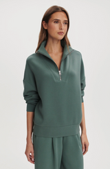 Varley - Hawley Half Zip Sweat - Dark Forest