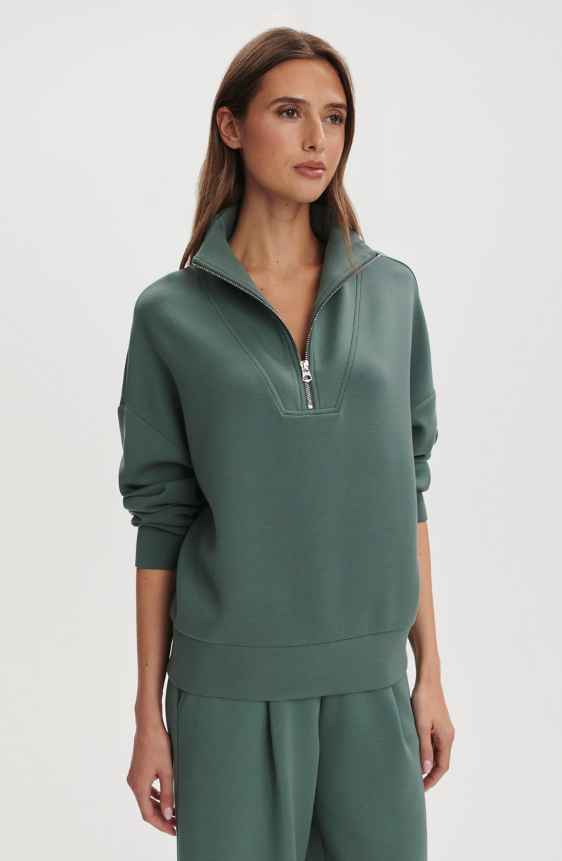 Varley - Hawley Half Zip Sweat - Dark Forest