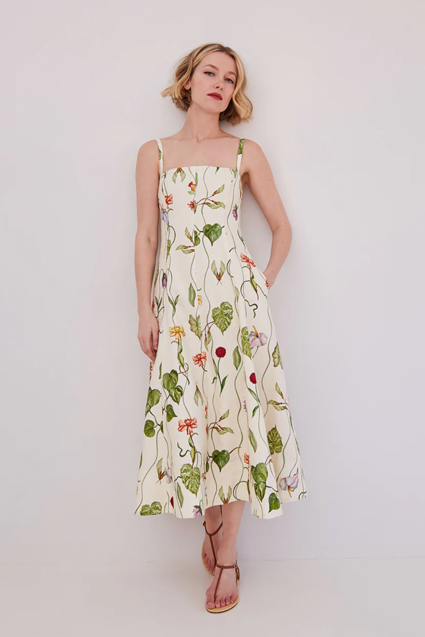 Cara Cara - Gimlet Dress - Flora Trail Ivory