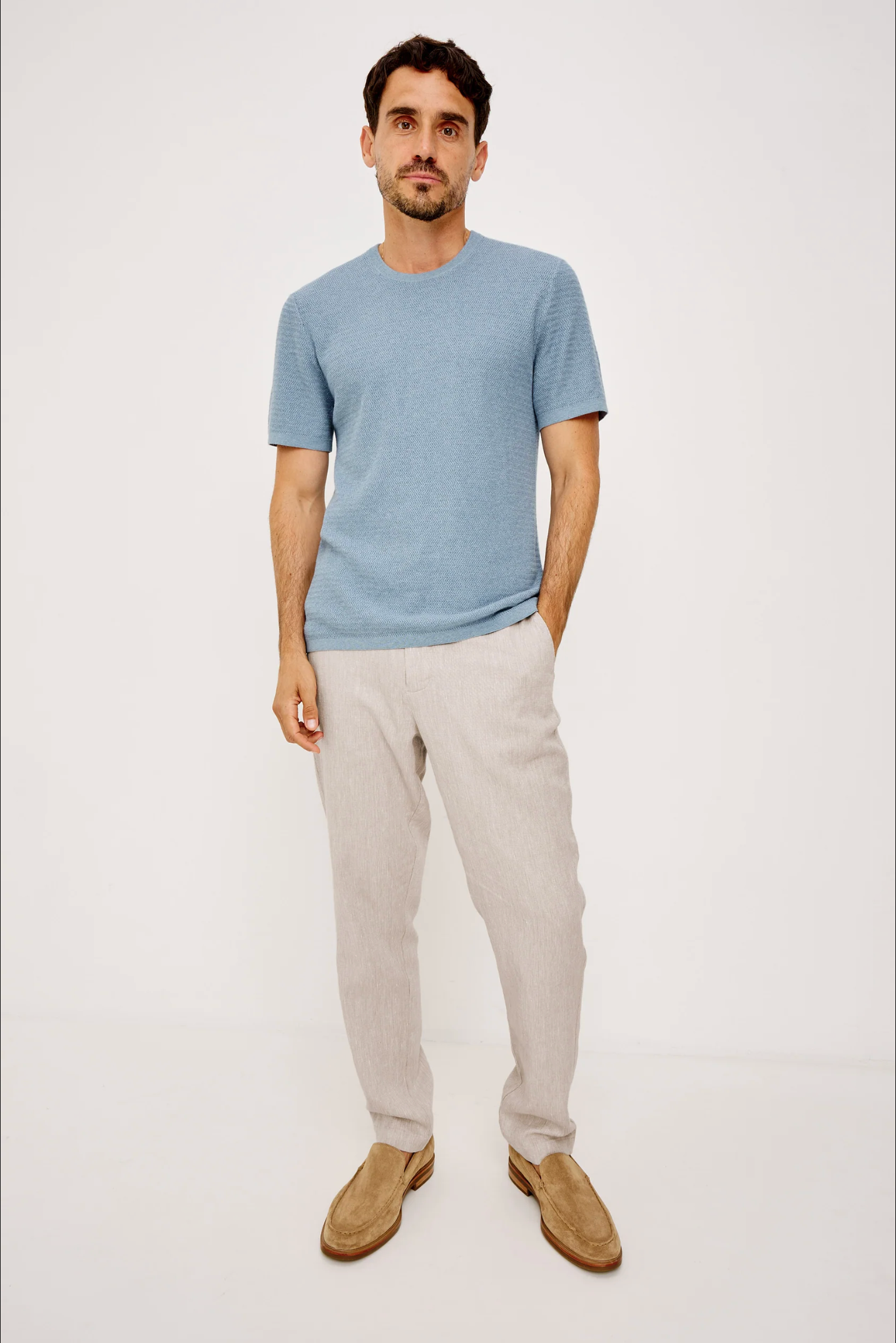 Rails - Theo Short Sleeve Sweater - Blue Sky Heather