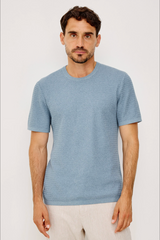 Rails - Theo Short Sleeve Sweater - Blue Sky Heather
