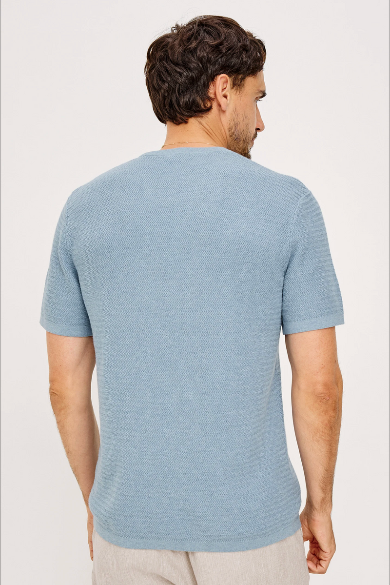 Rails - Theo Short Sleeve Sweater - Blue Sky Heather