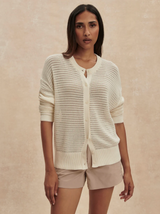 Pembroke Knit Cardigan in Egret