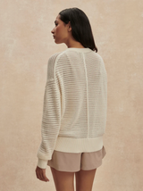 Pembroke Knit Cardigan in Egret, view 4