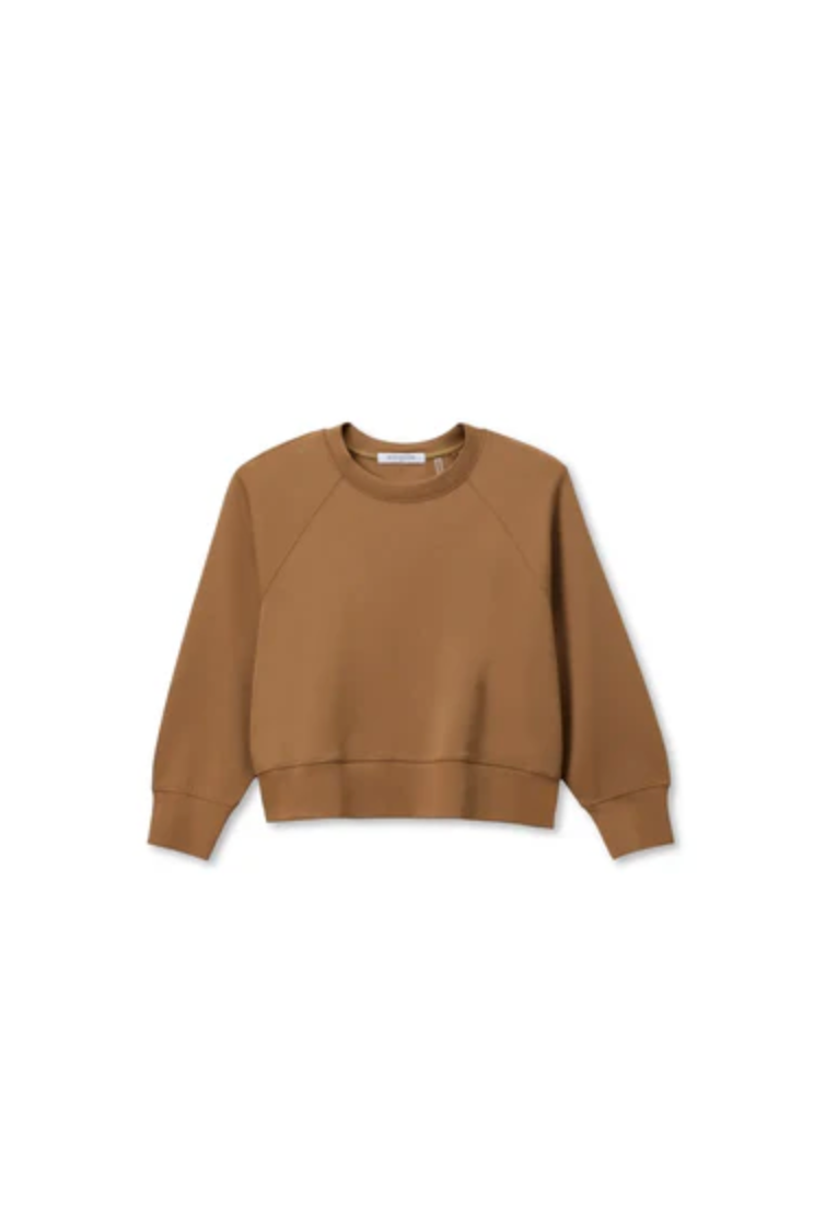 PerfectWhiteTee - Nell Travel Crew Neck Sweatshirt - Mocha