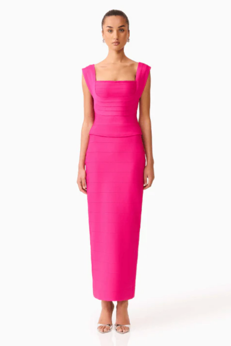 Elliatt - Naomi Fitted Top And Skirt Set - Raspberry Pink