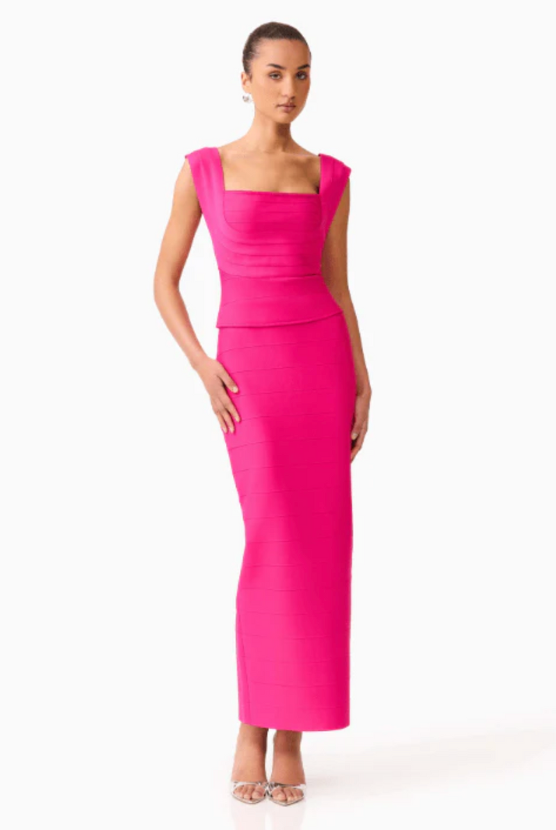 Elliatt - Naomi Fitted Top And Skirt Set - Raspberry Pink